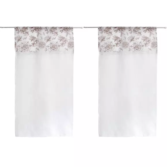 Par de visillos (60 x 90 cm) Rosa Beige 3