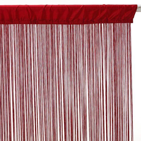 Rideau de fil (120 x H240 cm) Uni Rouge 2