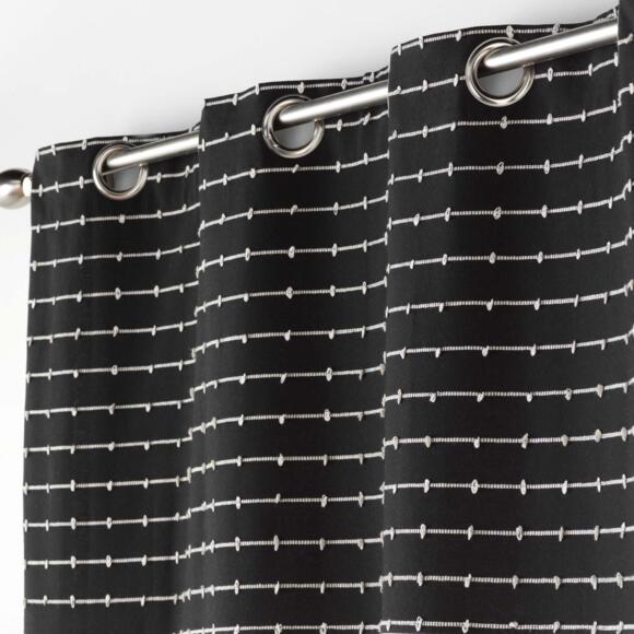 Cortina algodón reciclado (140 x 240 cm) Linechic Negro