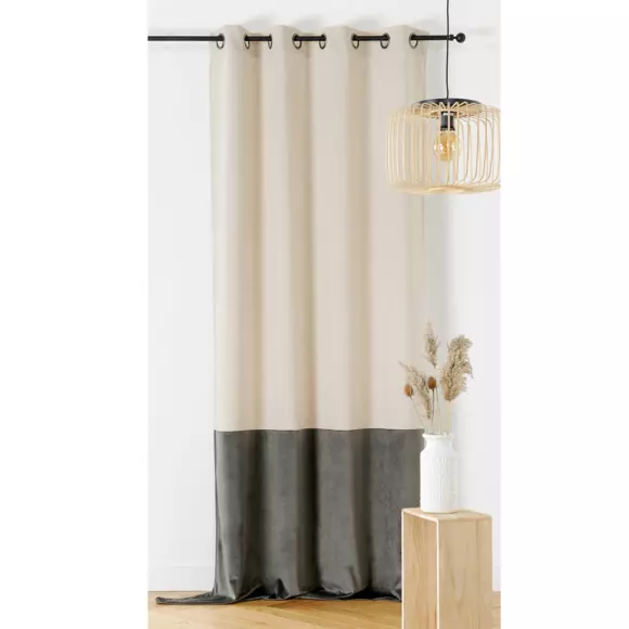 Rideau lin (135 x 240 cm) Duolin Gris