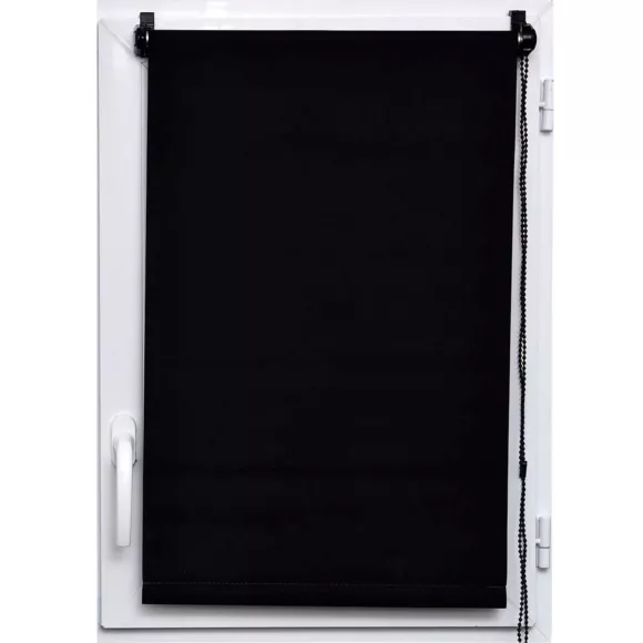 Estor rollo opaco (45 x Alto  90 cm) Liso  Negro