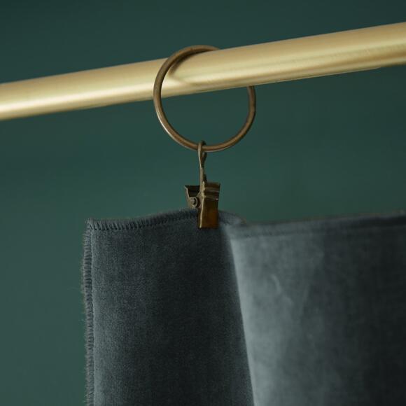 Rideau velours de coton ajustable (140 x max 270 cm) César Gris ardoise 2