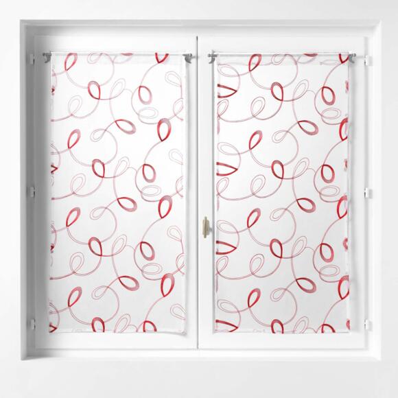 Coppia di tende trasparenti (60 x 120 cm) Hoops Rosso 3