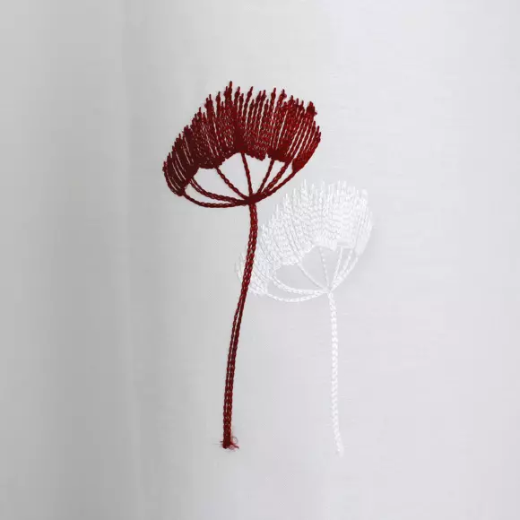 Voilage brodé (140 x 240 cm) Cosmos Bordeaux 3