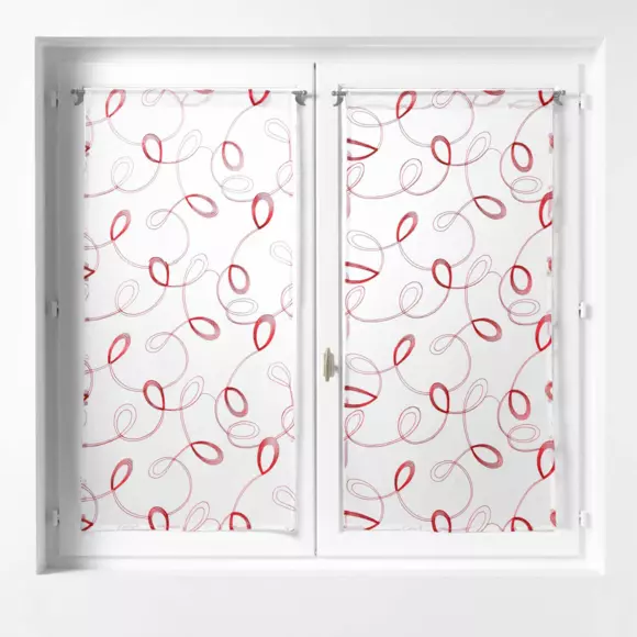 Par de visillos (60 x 160 cm) Hoops Rojo 3