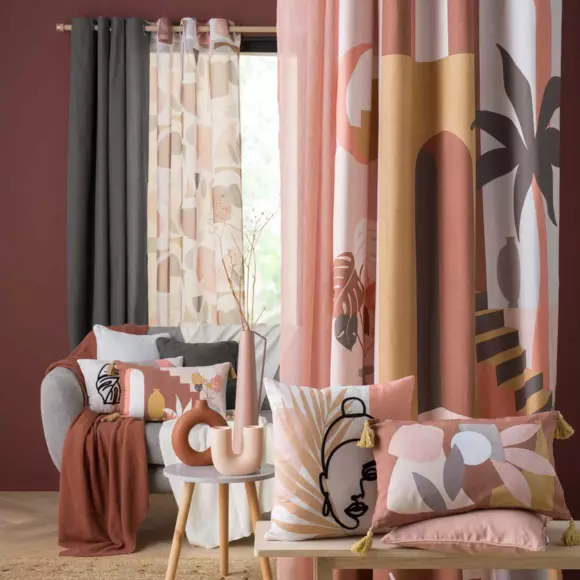 Voilage (140 x 240 cm) Madone Rose 2