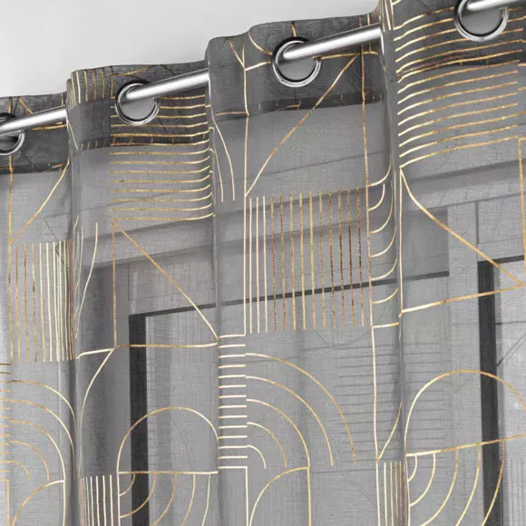Visillo (140 x 240 cm) Lineor Gris antracita 2