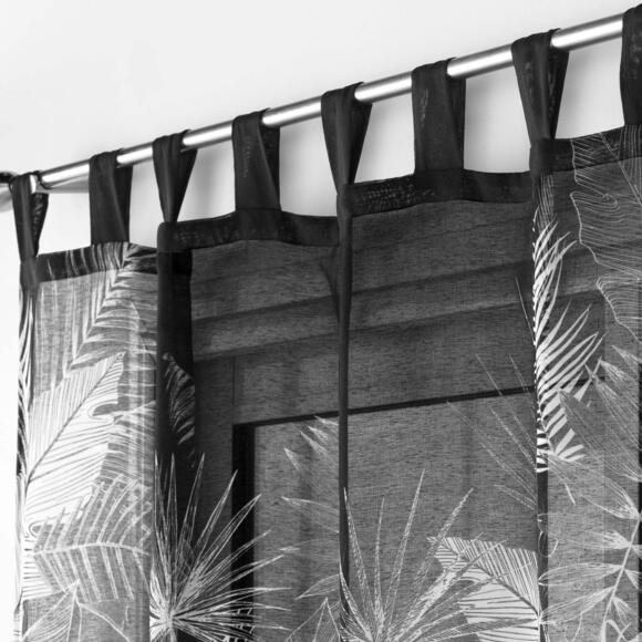 Vitrage met lussen (140 x 240 cm) Palmira Zwart