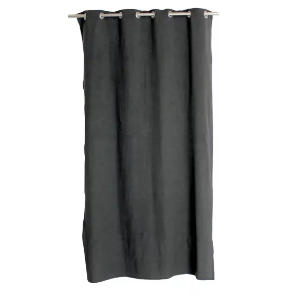 Cortina semi opaca en algodón recliclado (135 x 240 cm) Dune Gris oscuro 3