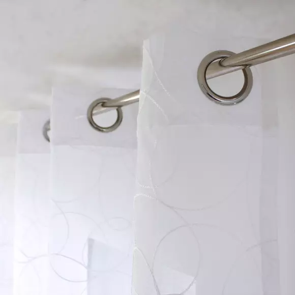 Voilage brodé (140 x 240 cm) Galet Blanc 2