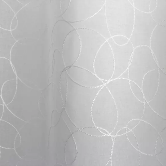 Voilage brodé (140 x 240 cm) Galet Blanc 3