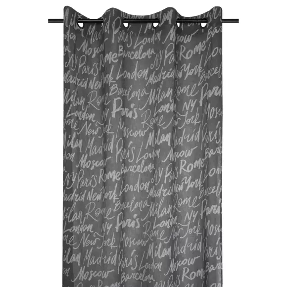 Visillo (140 x 260 cm) Capitales Gris antracita 3