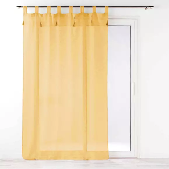Visillo con trabillas (140 x 240 cm) Dalila Amarillo miel 2