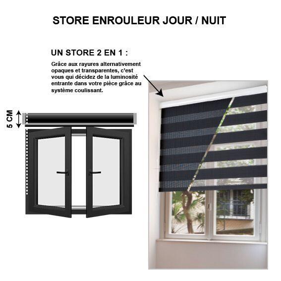 Store enrouleur Jour/ Nuit (45 x 90 cm) Beige chiné 3