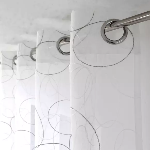 Voilage brodé (140 x 240 cm) Galet Gris 2