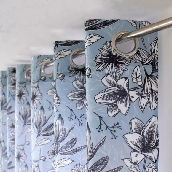 Cortina semi opaca (135 x 240 cm) Lily Azul 2