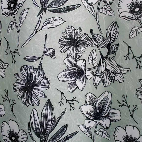 Rideau (135 x 240 cm) Lily Blanc et vert sauge 3