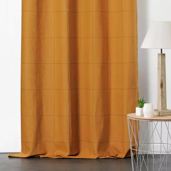 Rideau coton et lin (135 x 260 cm) Juliette Carreau Jaune 2