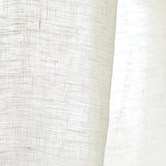 Cortina en lino lavado ajustable (140 x máx. 270 cm) Louise Blanco 3