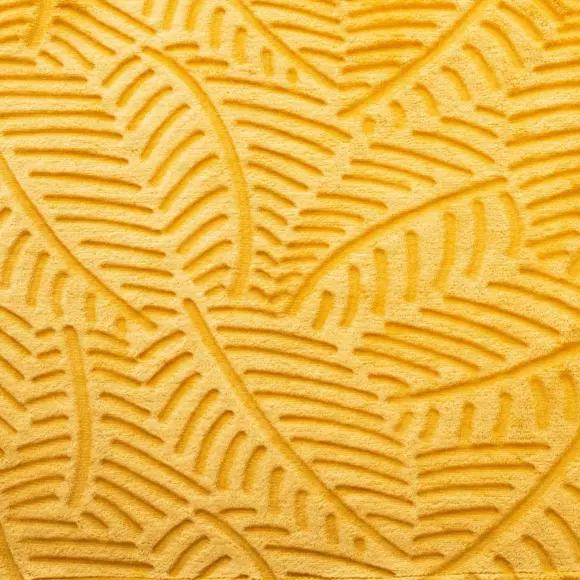 Plaid doux (240 cm) 3D Feuille Jaune ocre 3