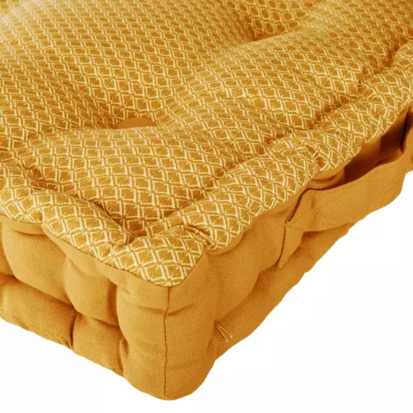 Coussin de sol carré (40 cm) Otto Jaune ocre 3