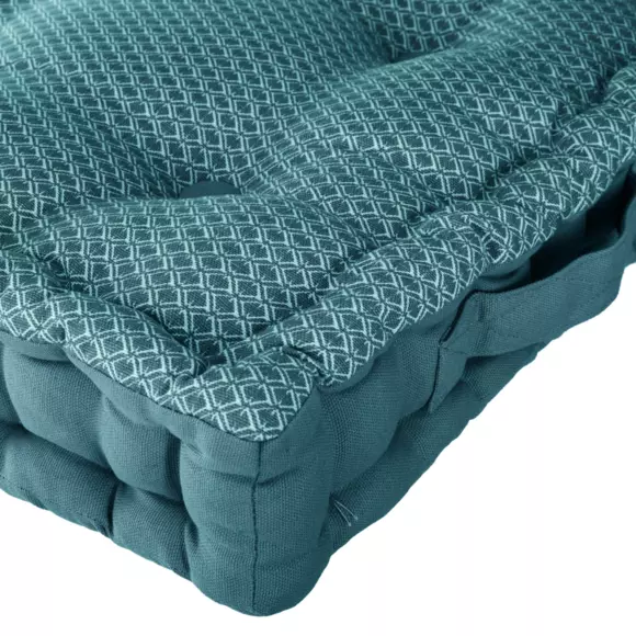 Coussin de sol carré (40 cm) Otto Bleu canard 3