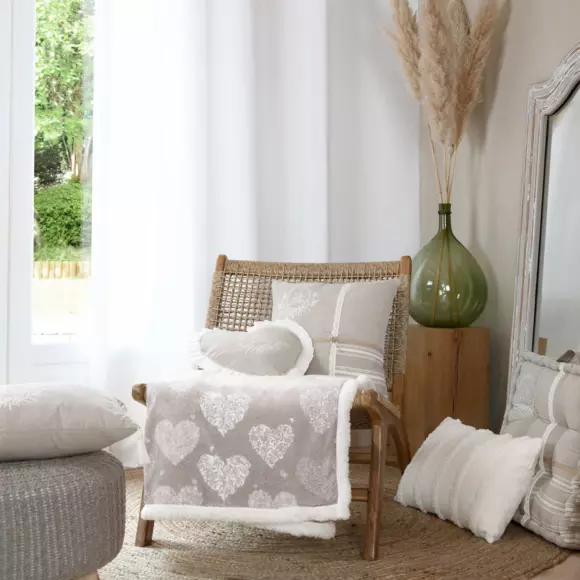Plaid morbido (160 cm) Adelaïde Beige 2