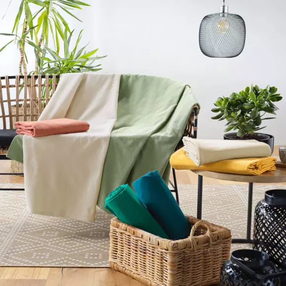 Plaid (240 cm) Lucile Ecru 3