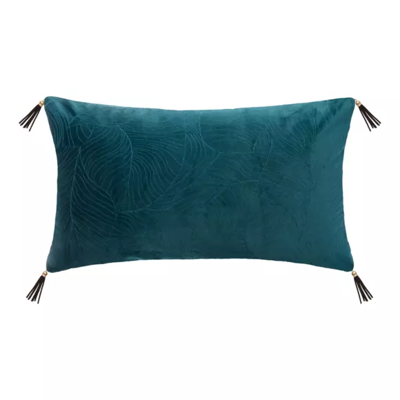 Coussin rectangulaire Feuilles Bleu canard 3