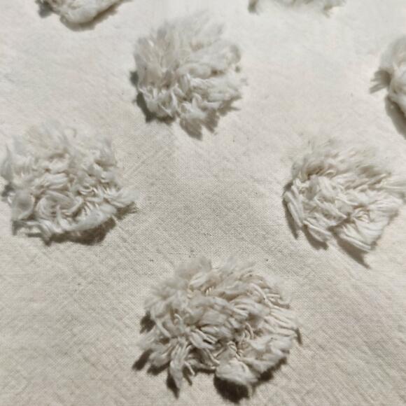 Copripiumino e due federe quadrate cotone lavato (240 cm) Moura Avorio 2