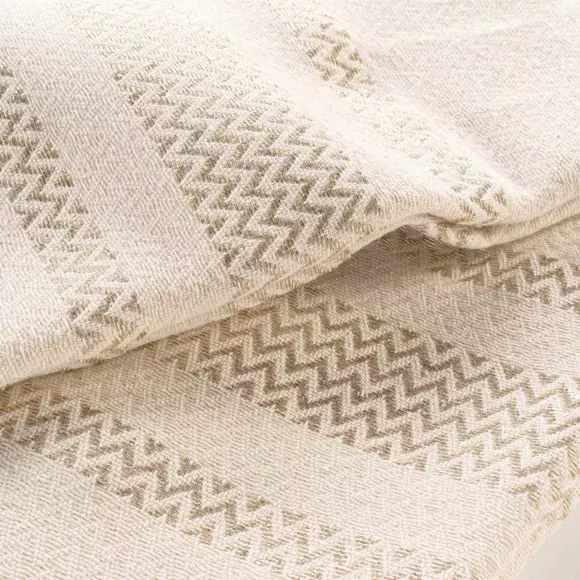 Plaid coton (150 cm) Doreline Ecru