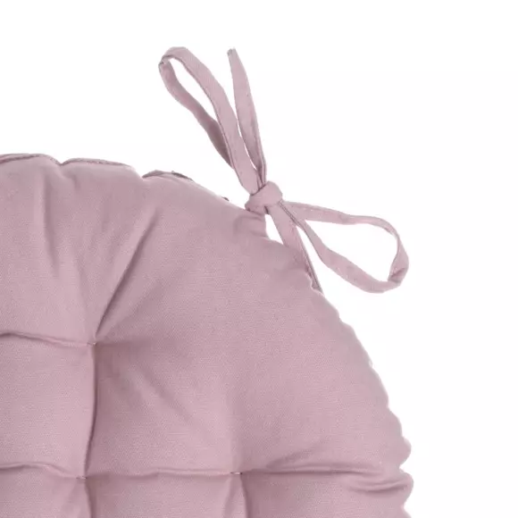 Coussin de chaise rond Datara Rose clair 3