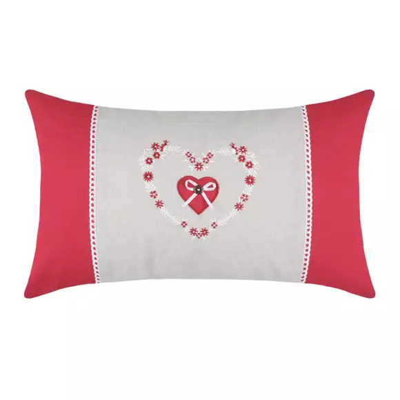 Cojín rectangular Pauline corazón Rojo 2