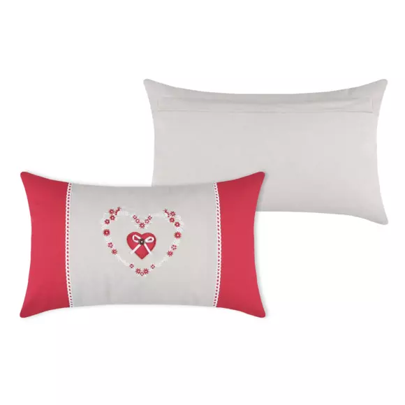 Coussin rectangulaire Pauline cœur Rouge 3