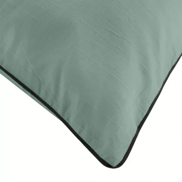 Funda Nórdica y dos fundas para almohadas algodón lavado (240 cm) Linette Verde savila 2