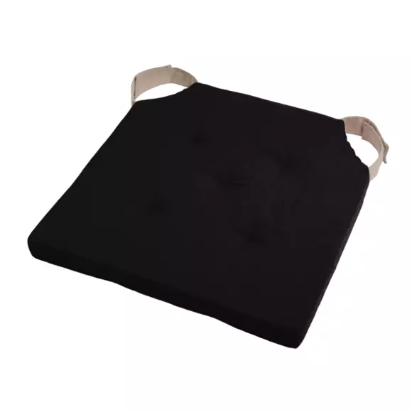 Galette de chaise scratch carrée Duo Noire