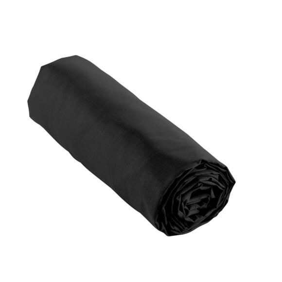 Drap housse percale de coton (180 cm) Cali Noir 2