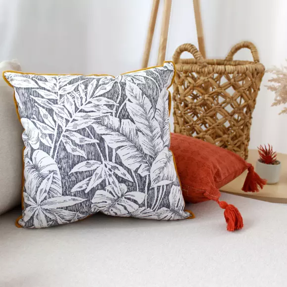 Coussin carré coton (40 cm) Bundi Gris 2