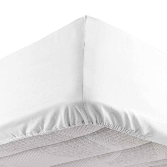 Spannbettlaken aus gewaschener Baumwolle (160 cm) Linette Weiß 2