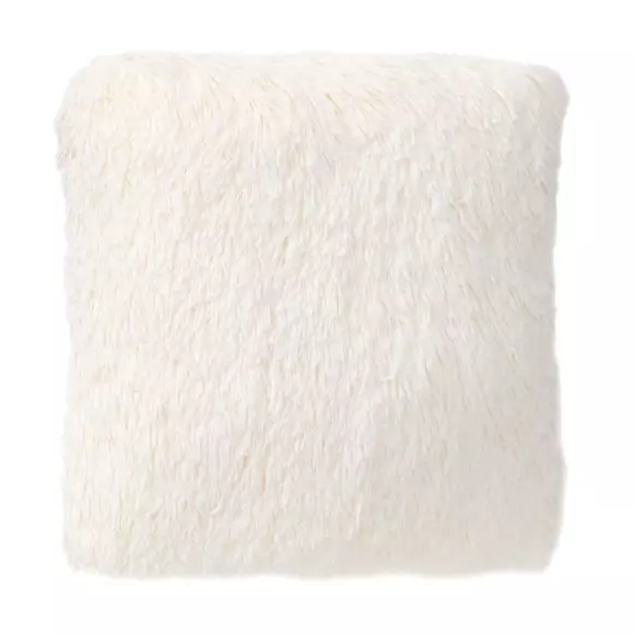Coussin carré fausse fourrure (45 cm) Sibérien Ecru 2