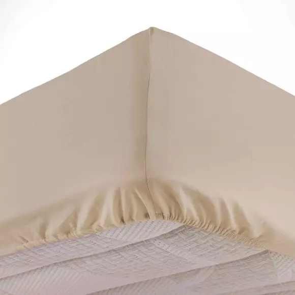 Lenzuolo con angoli cotonee lavato (140 cm) Linette Beige 2