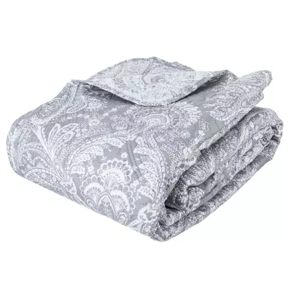 Colcha y fundas para almohadas cuadradas (240 x 260 cm) Marie Gris Claro 3