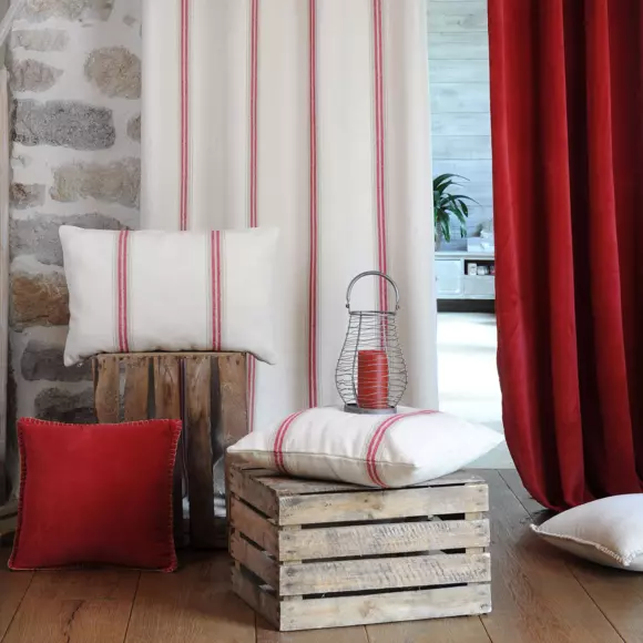 Cojín cuadrado en algodón (50 cm) Montauban Rojo 2