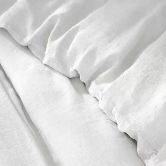 Housse de couette lin lavé (260 cm) Louise Blanche 3