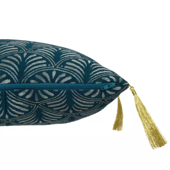 Coussin carré (40 cm) Luxury Bleu canard 2
