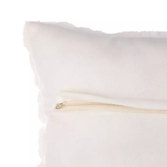 Coussin carré fausse fourrure (45 cm) Manoir Blanc 2