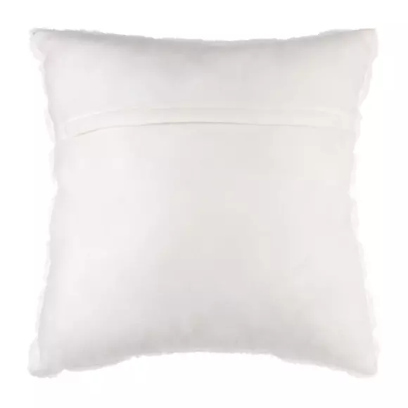 Coussin carré fausse fourrure (45 cm) Manoir Blanc 3
