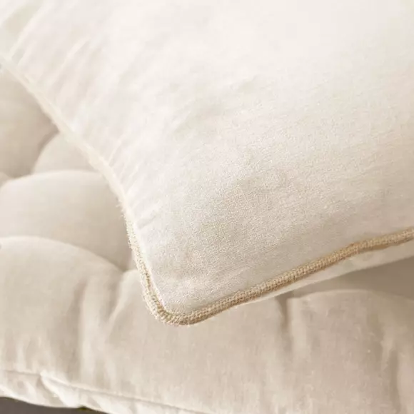 Cojín cuadrado en terciopelo de algodón (45 cm) César Beige pampa 2