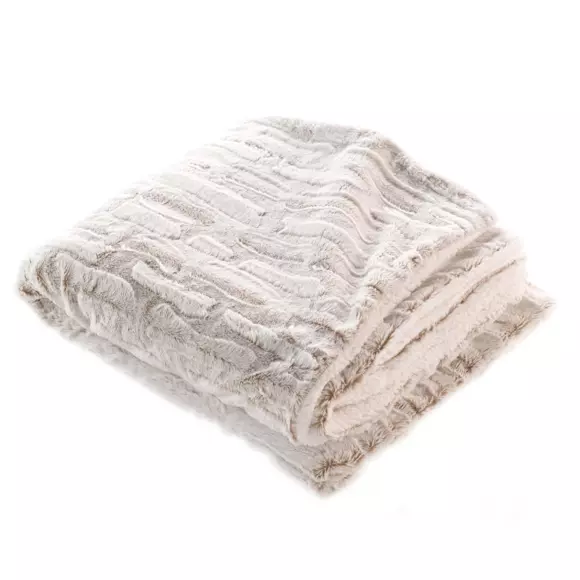 Plaid fausse fourrure (150 cm) Lynx Beige