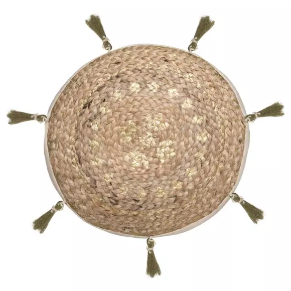 Coussin de sol jute (38 cm) Shine Beige naturel 2